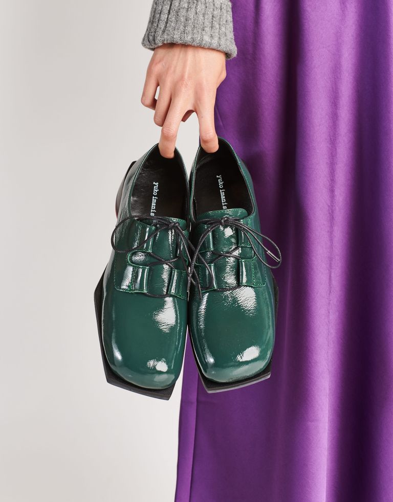 נעלי נשים - Yuko Imanishi - נעלי עור מבריקות COCO - ירוק