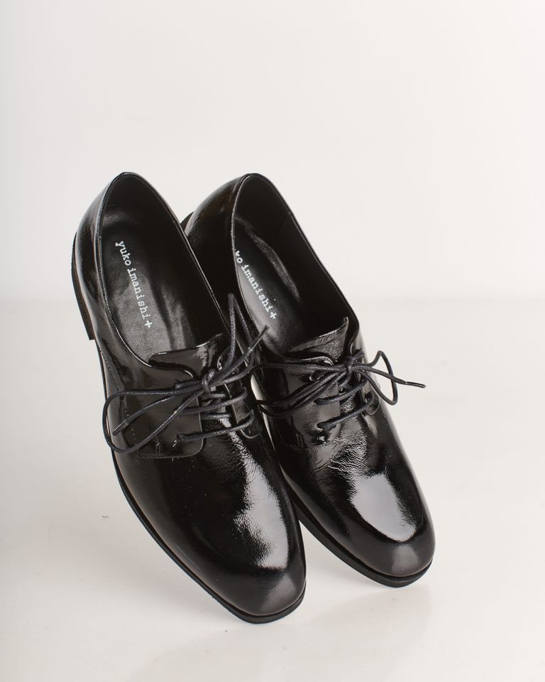 נעלי נשים - Yuko Imanishi - נעלי אוקספורד YUU מבריקות - שחור