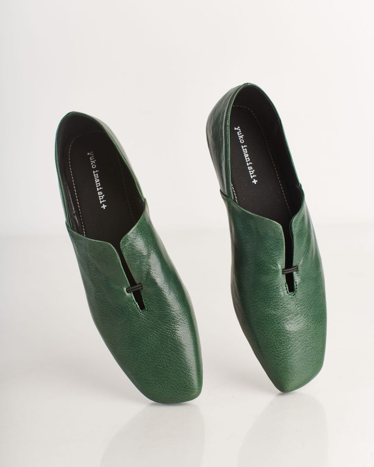 נעלי נשים - Yuko Imanishi - נעלי עור שטוחות  AZU - ירוק