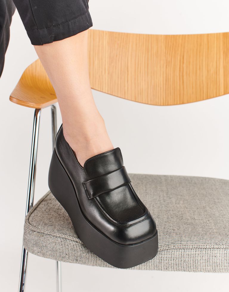נעלי נשים - Oa Non fashion - מוקסינים פלטפורמה PAVO - שחור