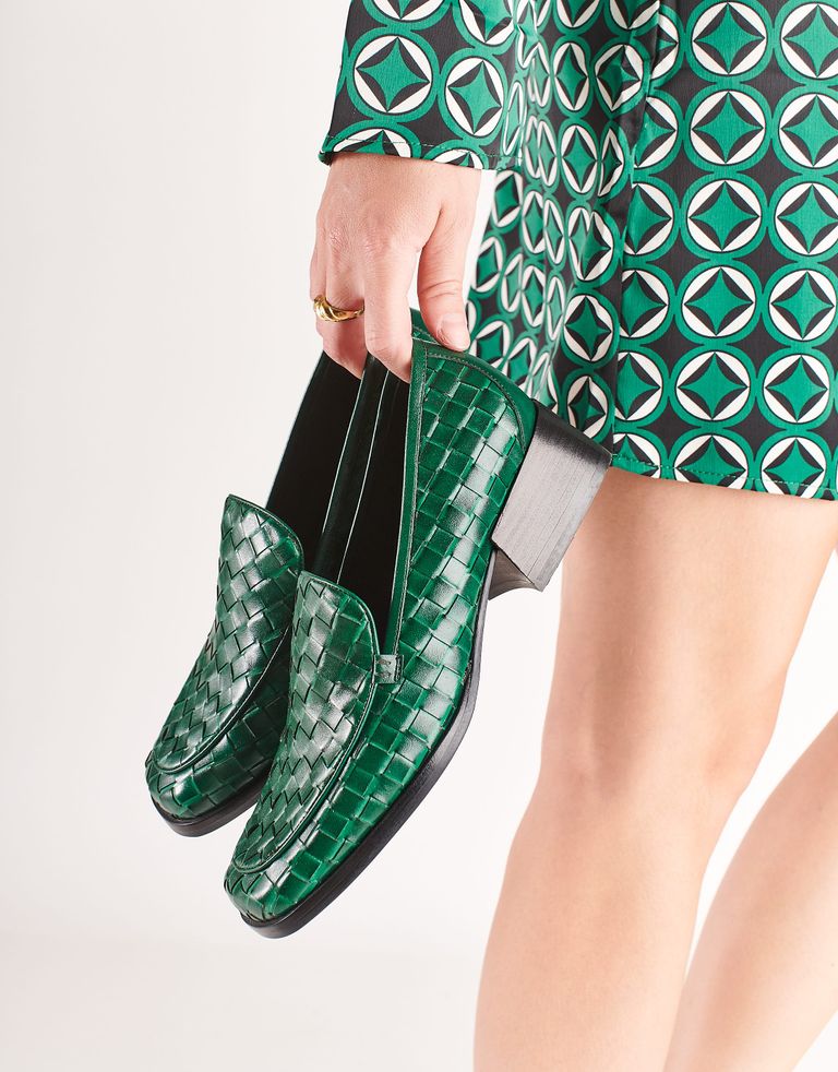 נעלי נשים - Jeffrey Campbell - מוקסינים קלועים BRODRIC - ירוק