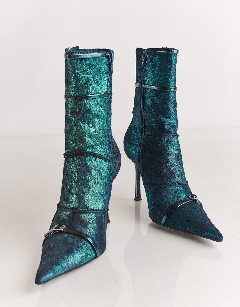 נעלי נשים - Jeffrey Campbell - מגפוני עקב COMMAND - כחול