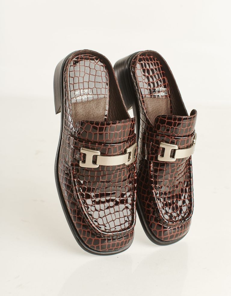 נעלי נשים - Jeffrey Campbell - כפכפי מוקסין INFORMED לק - חום