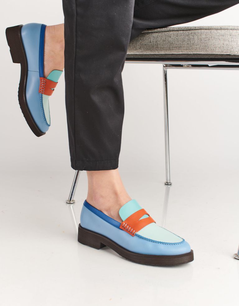 נעלי נשים - Jeffrey Campbell - מוקסינים צבעונים LENNA - תכלת