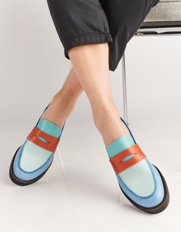 נעלי נשים - Jeffrey Campbell - מוקסינים צבעונים LENNA - תכלת2