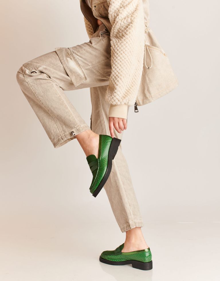 נעלי נשים - Jeffrey Campbell - מוקסינים משולבים LENNA F - ירוק