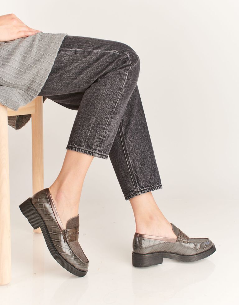 נעלי נשים - Jeffrey Campbell - מוקסינים משולבים LENNA F - אפור3