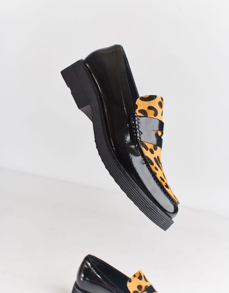 נעלי נשים - Jeffrey Campbell - מוקסינים משולבים LENNA PR - נמר