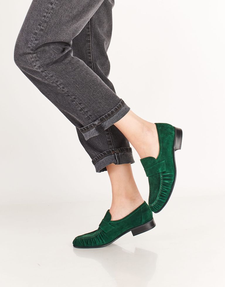 נעלי נשים - Jeffrey Campbell - מוקסינים מזמש SOCIETIES - ירוק