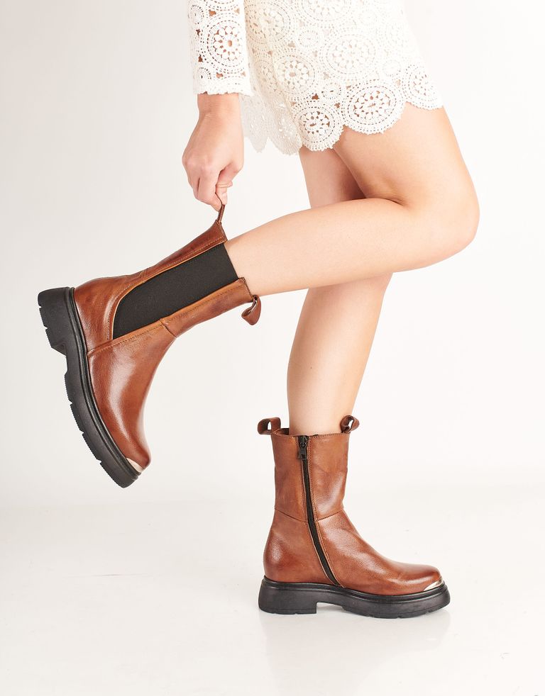 נעלי נשים - Mjus - מגפוני צ'לסי CAPMETAL - חום