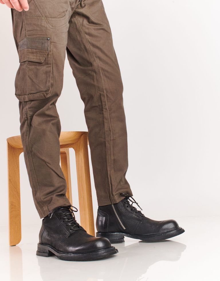 נעלי גברים - A.S. 98 - מגפי עור עם שרוכים KES - שחור