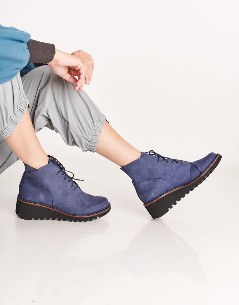 נעלי נשים - loints of Holland - מגפונים עם שרוכים STORM - כחול