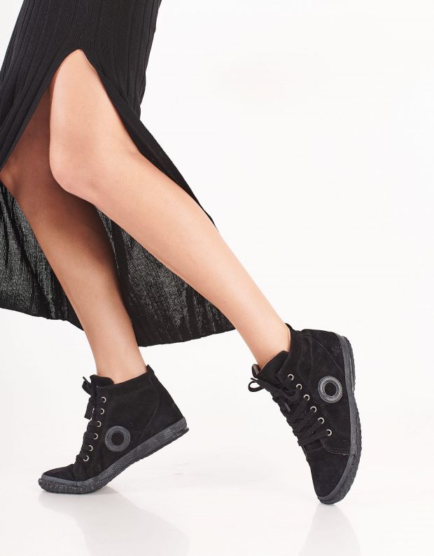 נעלי נשים - Aro - סניקרס זמש גבוהות WILLY - שחור