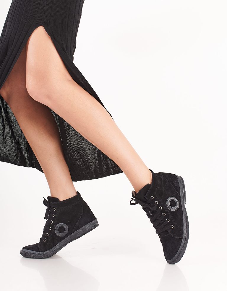 נעלי נשים - Aro - סניקרס זמש גבוהות WILLY - שחור