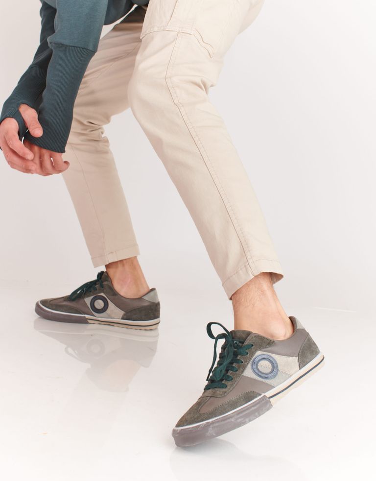 נעלי גברים - Aro - סניקרס עור וזמש POL - אפור
