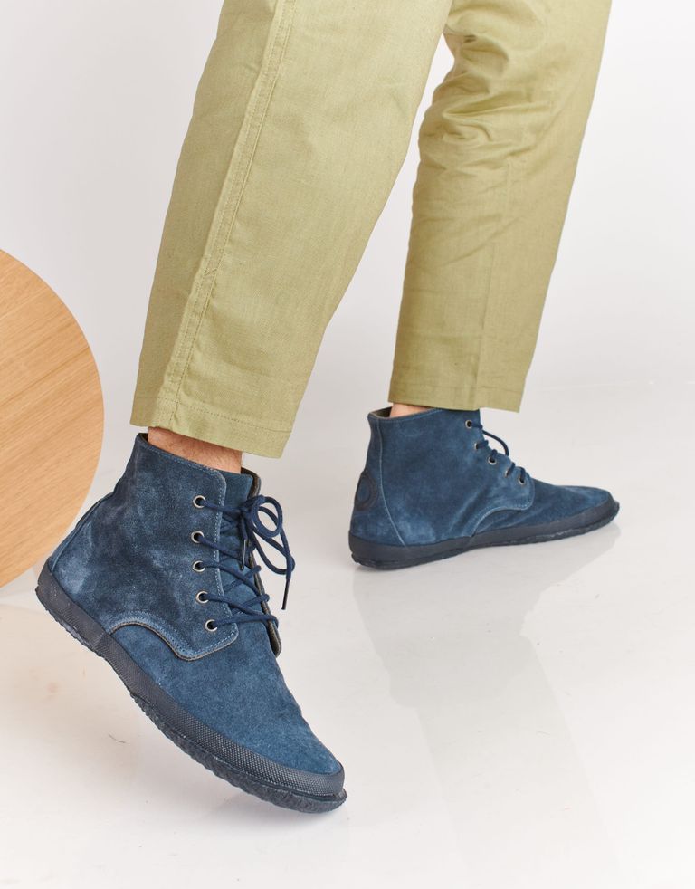 נעלי גברים - Aro - נעליים גבוהות מזמש WILLY - כחול