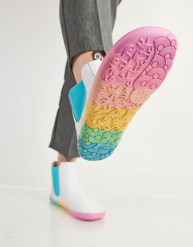 נעלי נשים - Paperkrane - מגפוני צ'לסי קשת - לבן