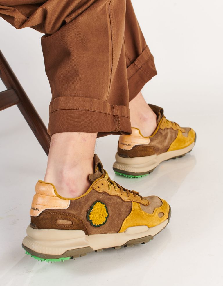 נעלי גברים - Satorisan - סניקרס עור CHACRONA - חרדל