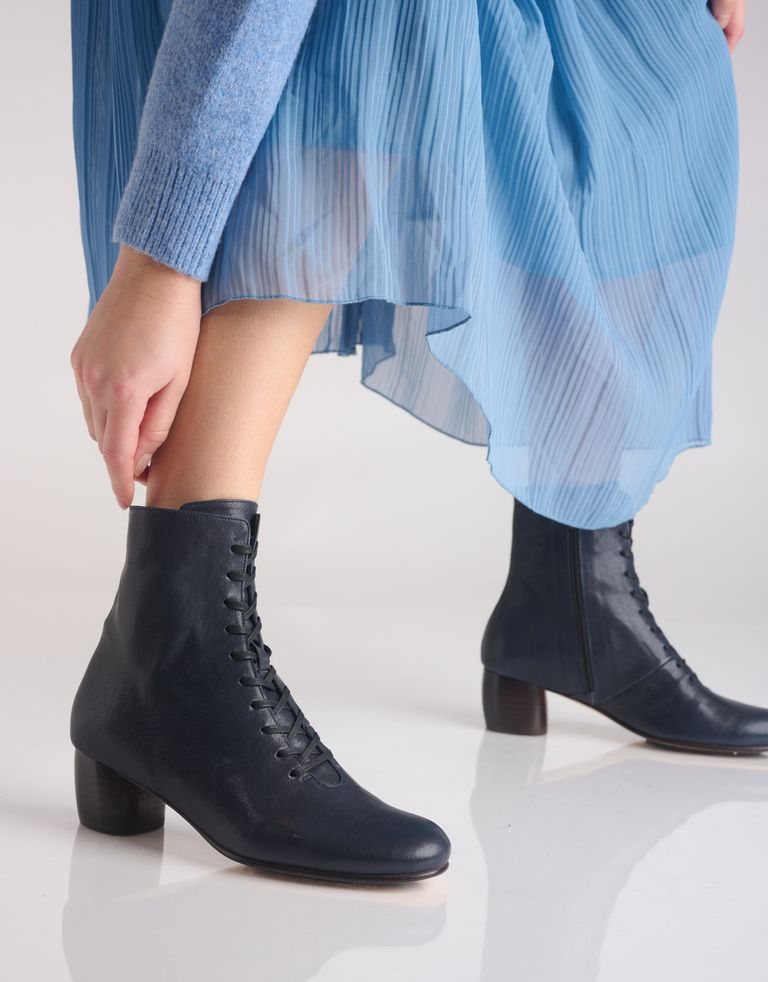 נעלי נשים - Vialis - מגפונים עם שרוכים MONA - כחול
