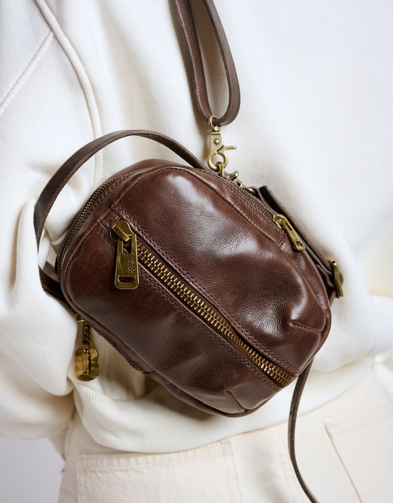 נעלי נשים - A.S. 98 - תיק עור קטן LUCIANA - חום כהה4