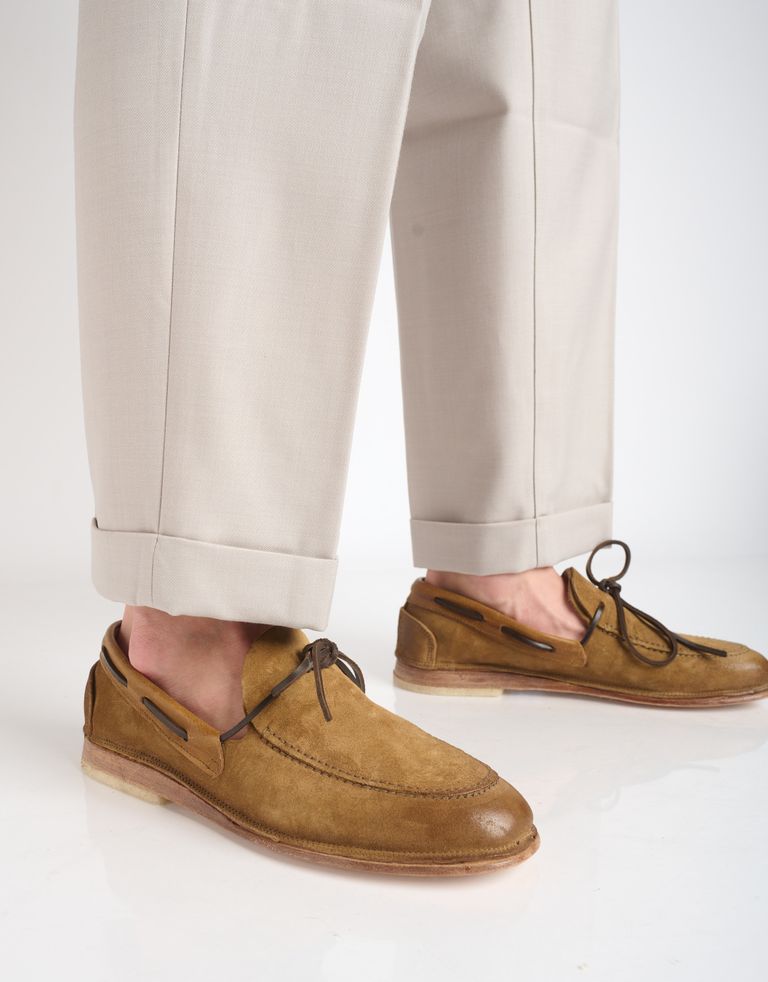נעלי גברים - A.S. 98 - נעלי מוקסין עם שרוך ALFRE - חום