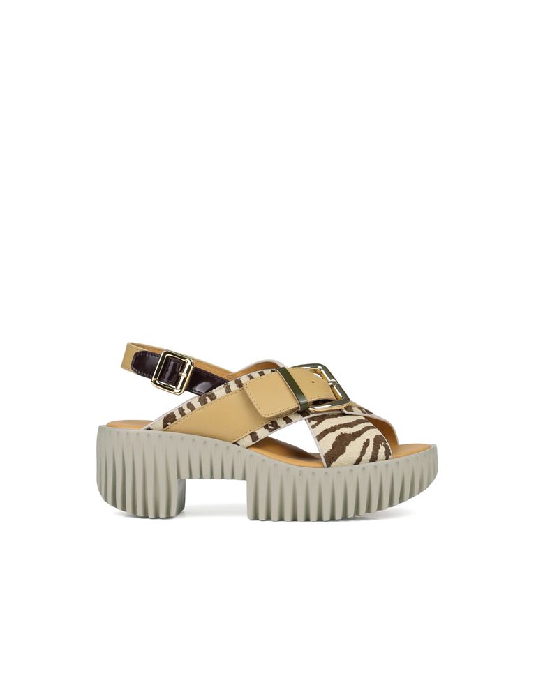 נעלי נשים - 4CCCCEES - סנדלי פלטפורמה PLIA JUNO - זברה1