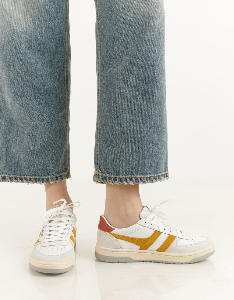 נעלי נשים - Gola - סניקרס HAWK - לבן   צהוב