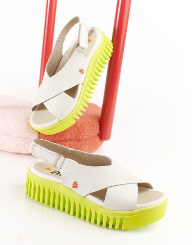 נעלי נשים - Art - סנדלי איקס  BRIGHTON - לבן   ירוק