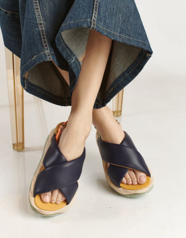 נעלי נשים - 4CCCCEES - סנדלי פלטפורמה X MELLOW - כחול