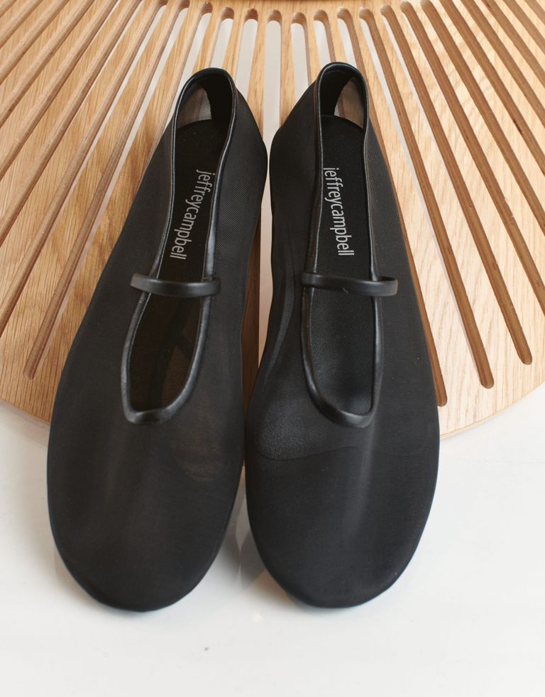 נעלי נשים - Jeffrey Campbell - נעלי בובה מבד SWAN - שחור