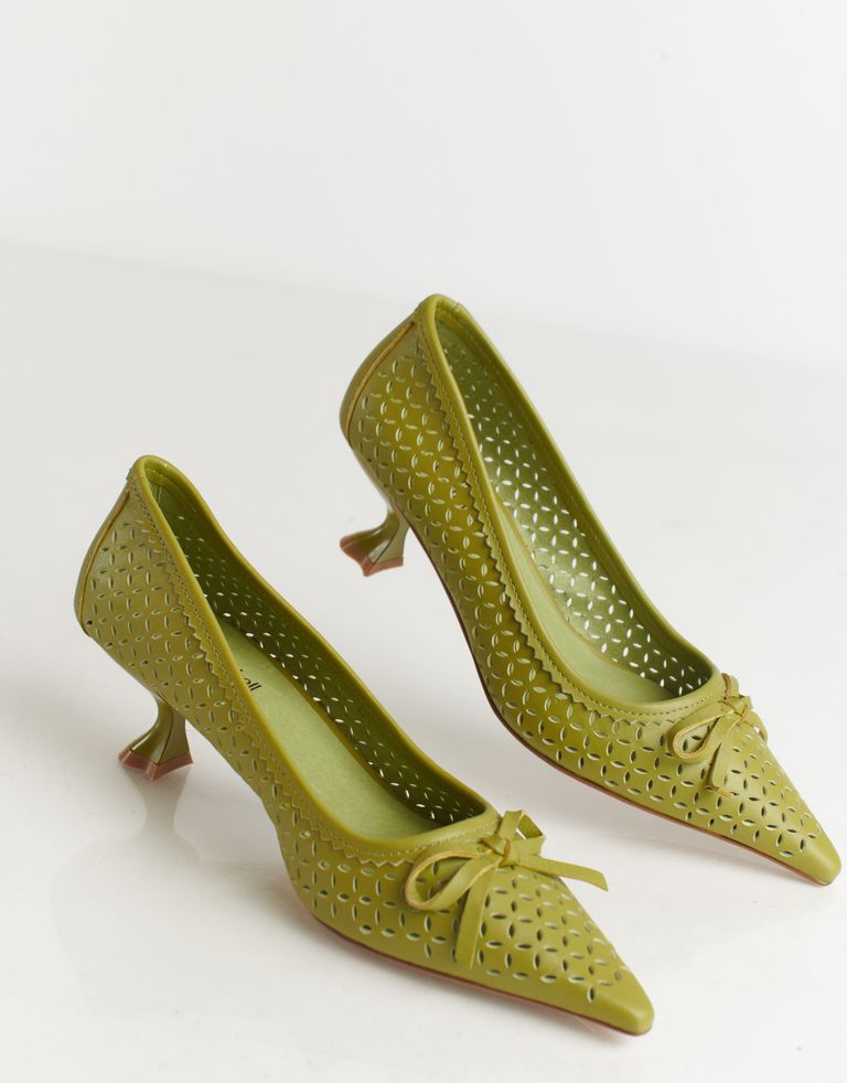 נעלי נשים - Jeffrey Campbell - נעלי סירה עם עקבים FAYRE - זית