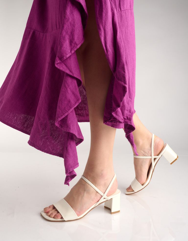 נעלי נשים - Jeffrey Campbell - סנדלי דמוי עור ADAPT - לבן