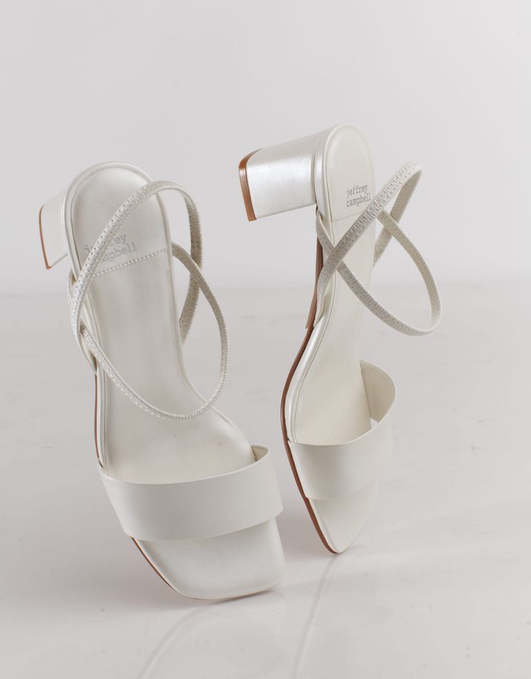 נעלי נשים - Jeffrey Campbell - סנדלי דמוי עור ADAPT - לבן2