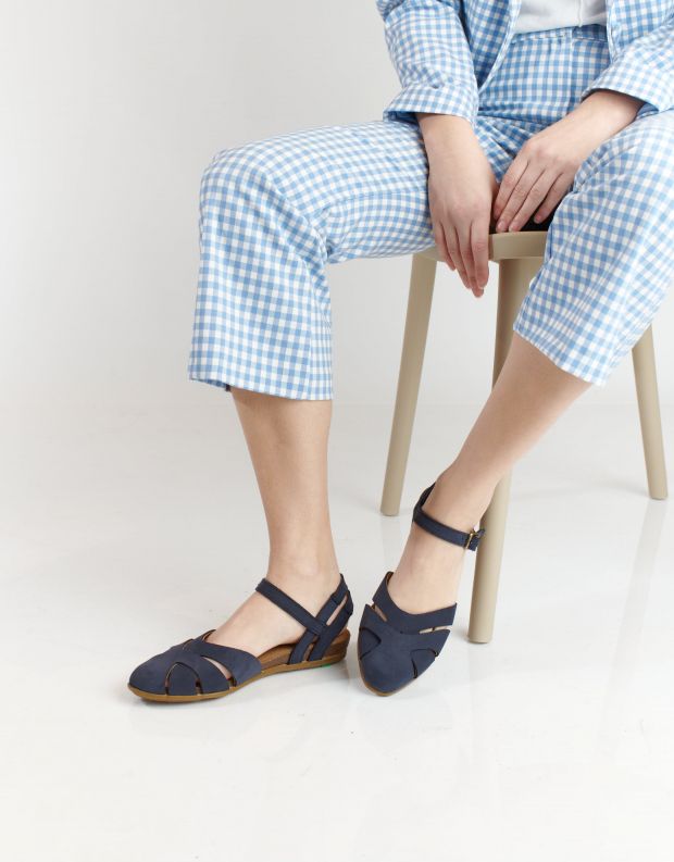 נעלי נשים - El Naturalista - סנדלי עור  STELLA - כחול