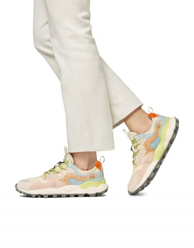 נעלי נשים - Flower Mountain - סניקרס YAMANO3 צבעוניות - לבן   ורוד