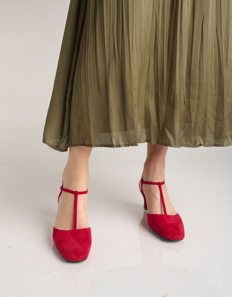 נעלי נשים - Jeffrey Campbell - נעלי עקב מזמש CHANTAL - אדום
