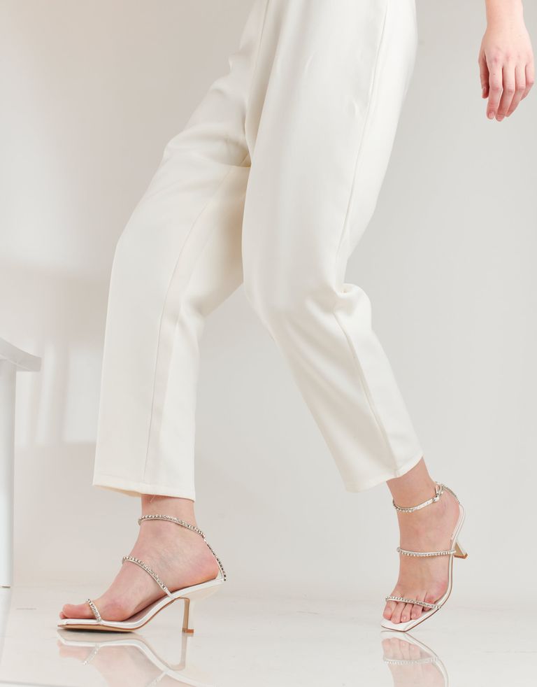 נעלי נשים - Jeffrey Campbell - סנדלי עקב DRESSED UP - לבן