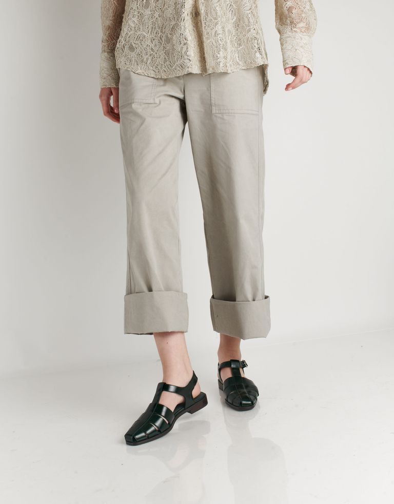 נעלי נשים - Jeffrey Campbell - סנדלי עור שטוחים LANDEN - שחור3