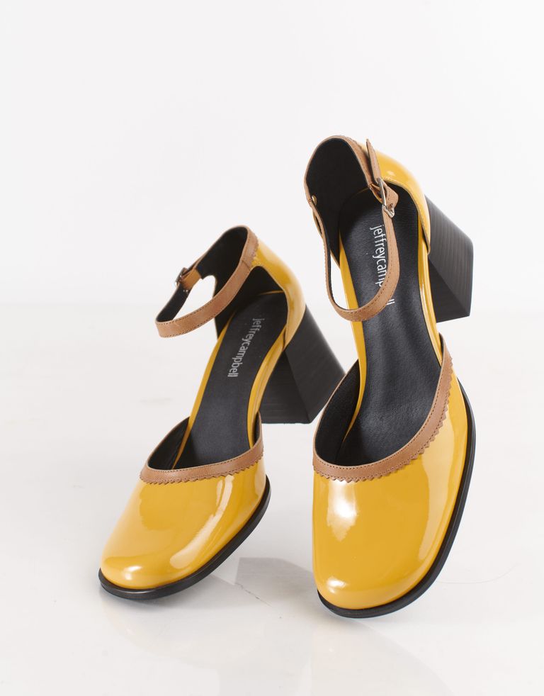 נעלי נשים - Jeffrey Campbell - נעלי בובה עם עקב SPELLING - צהוב