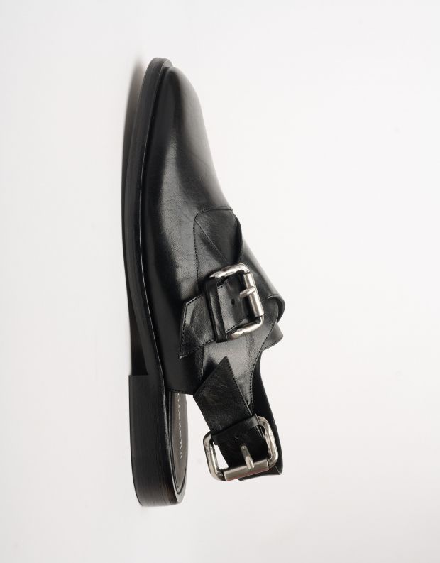 נעלי גברים - Ernesto Dolani - סנדלי עור MILO - שחור