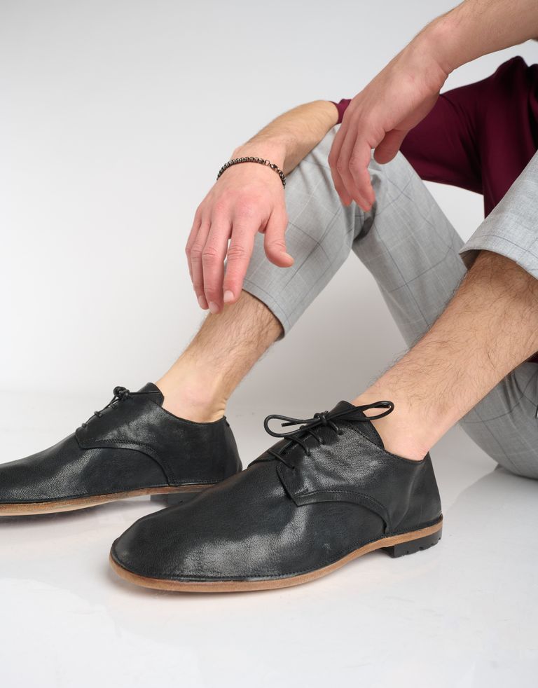 נעלי גברים - Ernesto Dolani - נעליים עם שרוכים ROMEO - שחור