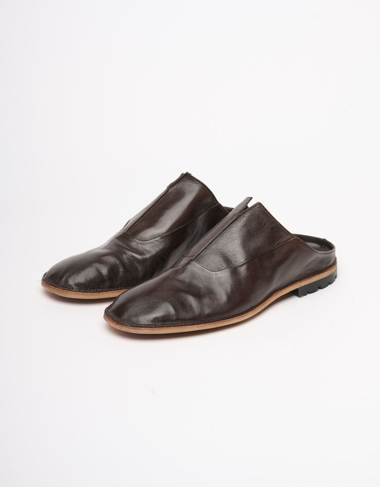 נעלי גברים - Ernesto Dolani - כפכפי עור ROMEO - חום כהה