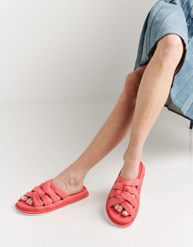 נעלי נשים - Trippen - כפכפי עור KNOTTY - קורל