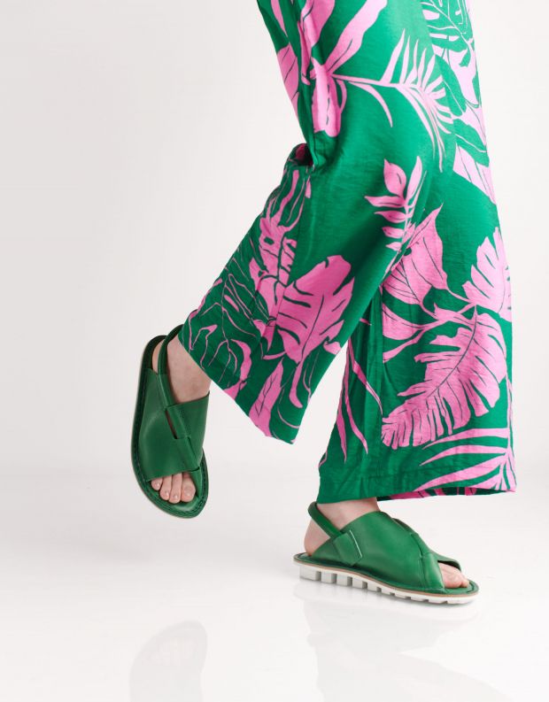 נעלי נשים - Trippen - סנדלי עור DENSITY - ירוק