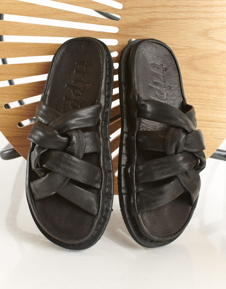 נעלי נשים - Trippen - כפכפי עור KNOTTY - שחור