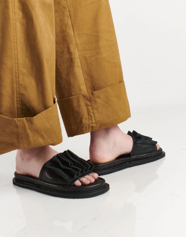 נעלי נשים - Trippen - כפכפי עור SLATE - שחור