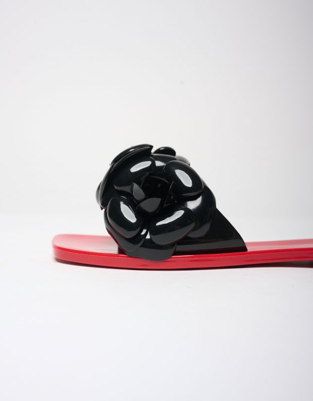 נעלי נשים - Jeffrey Campbell - כפכפי פלסטיק  FLORALEE - שחור אדום