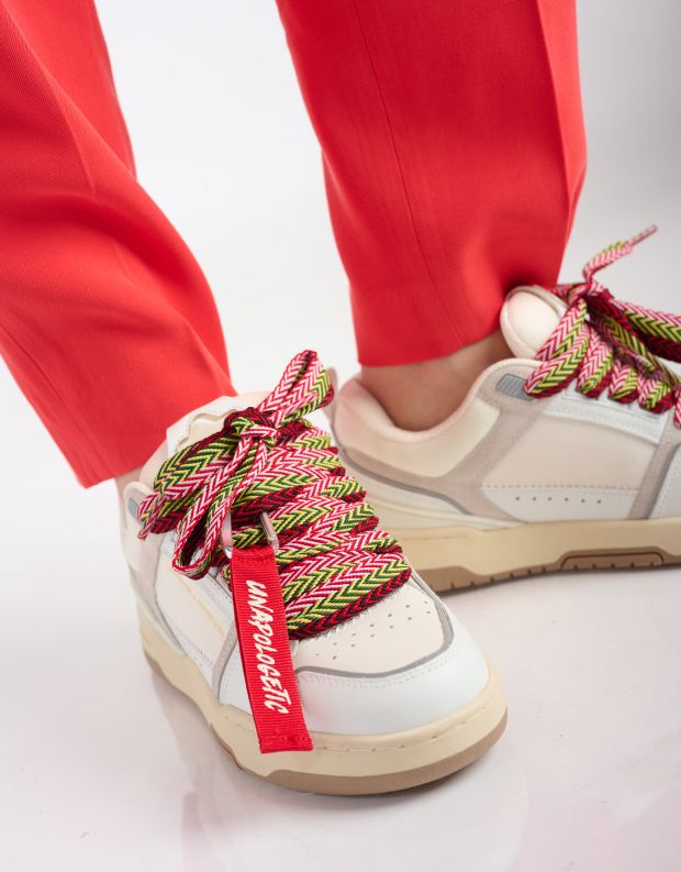 נעלי נשים - Crime London - סניקרס HAYLEY - לבן   אדום