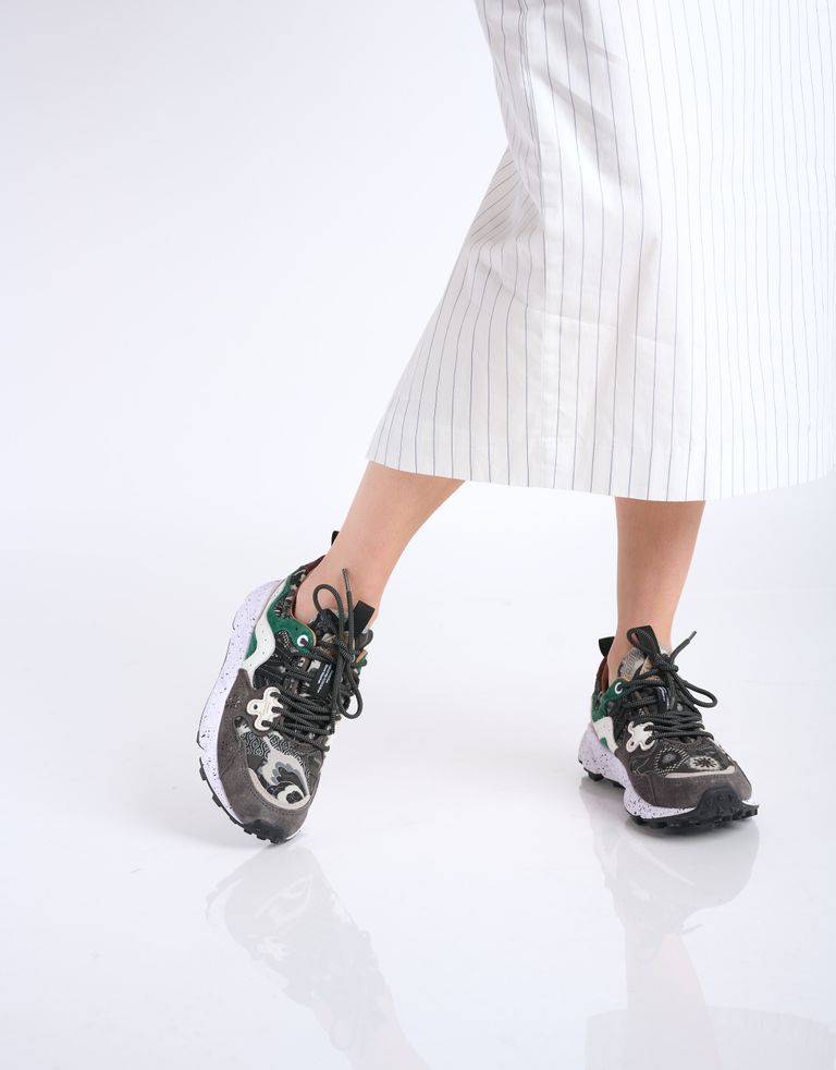 נעלי נשים - Flower Mountain - סניקרס עם הדפס YAMANO3 - אפור   ירוק