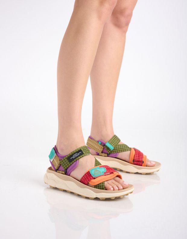 נעלי נשים - Flower Mountain - סנדלי רצועות סקוטצ'  NAZC - אדום   ירוק